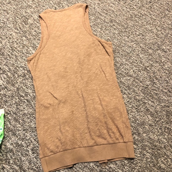 Decree Blend Long Cardigan Sleeveless With Pockets Tan Size Medium - Picture 6 of 12